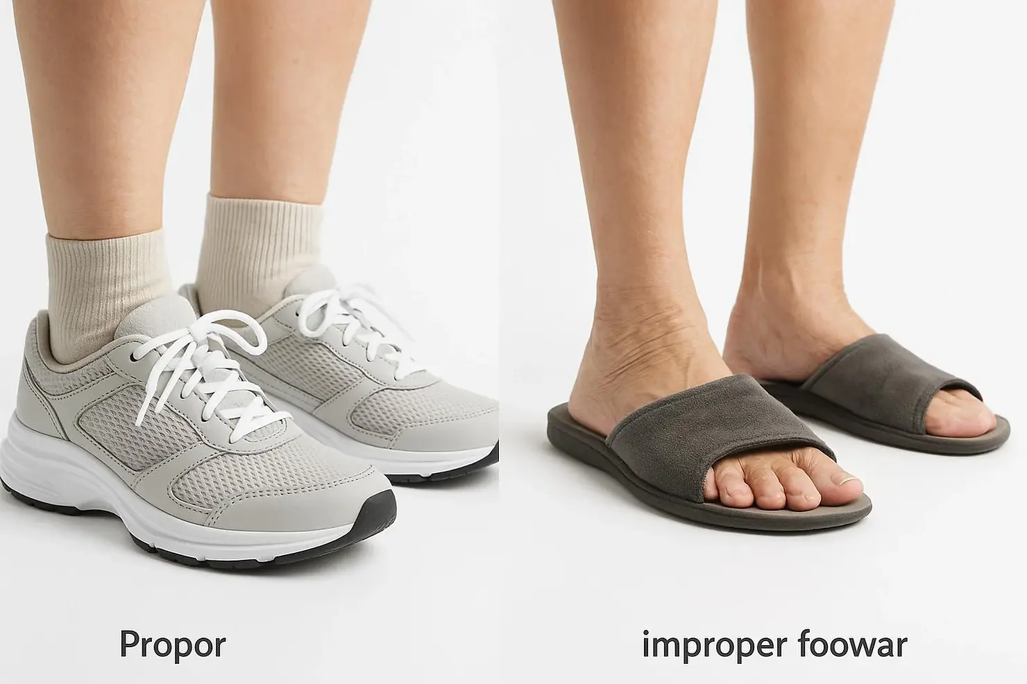 Proper supportive footwear for seniors to prevent foot problems and falls