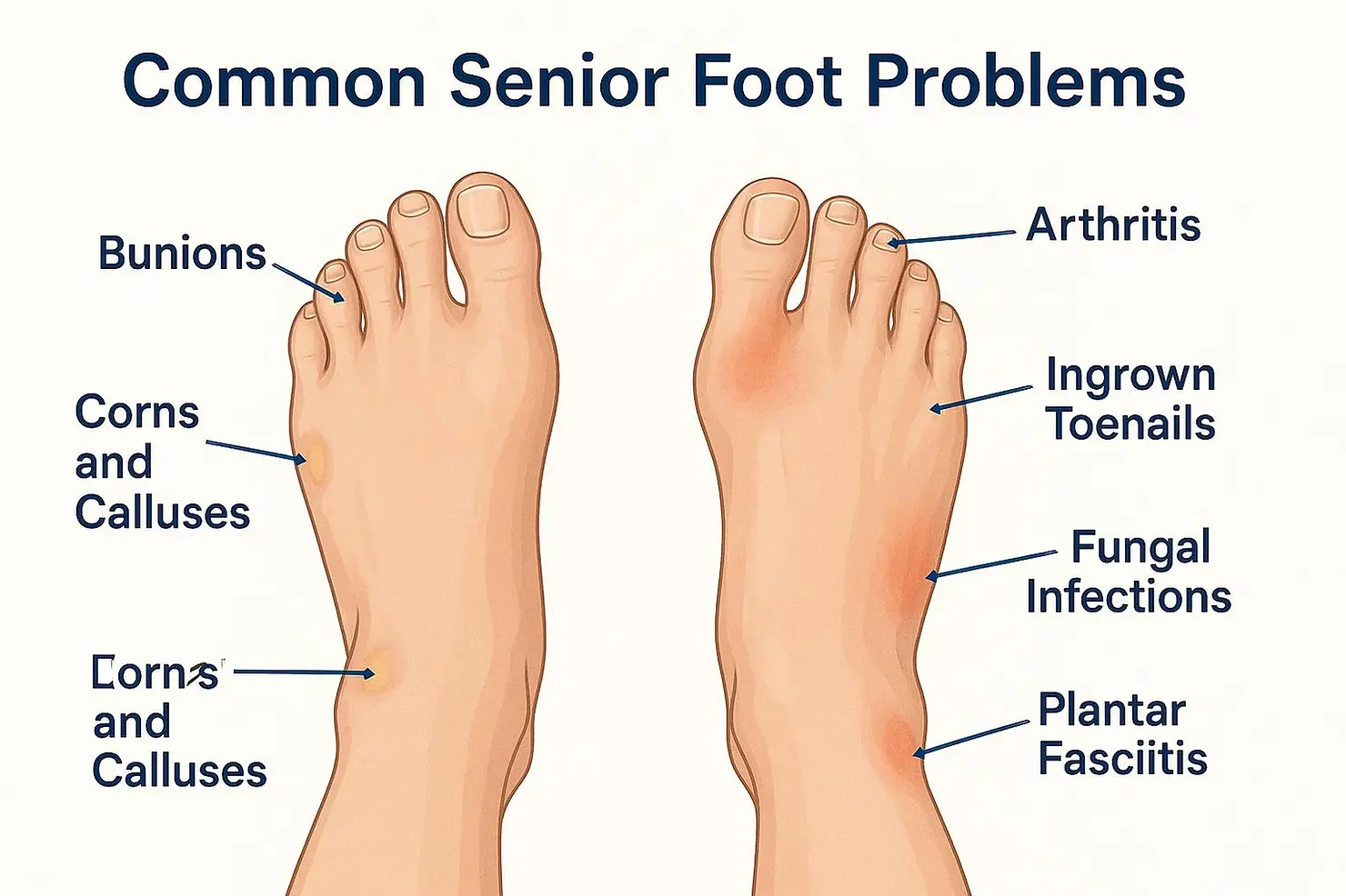 Common foot problems in elderly adults - bunions, hammertoe, arthritis, and other conditions