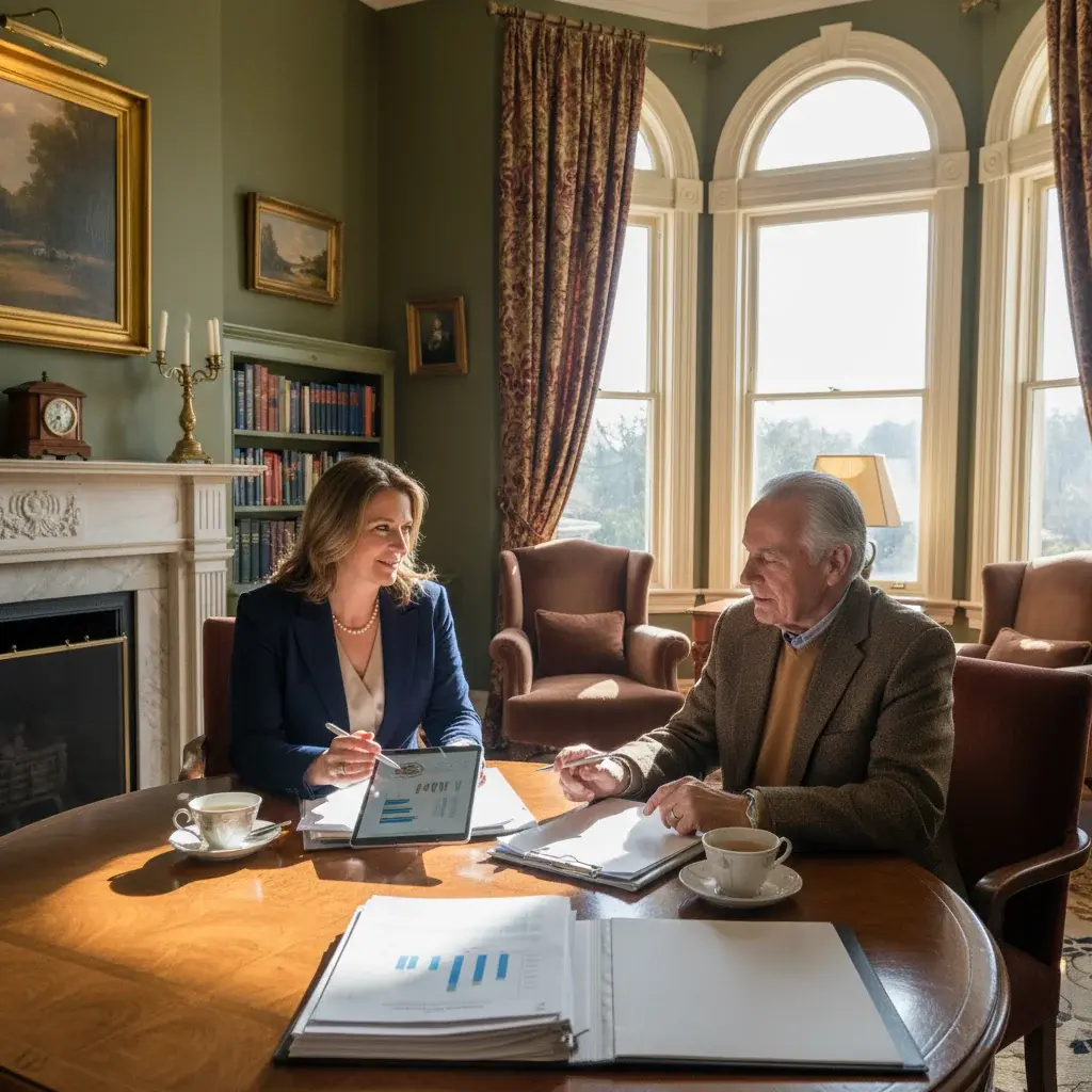 Executive life management consultation Victoria BC - professional advisor meeting with senior client