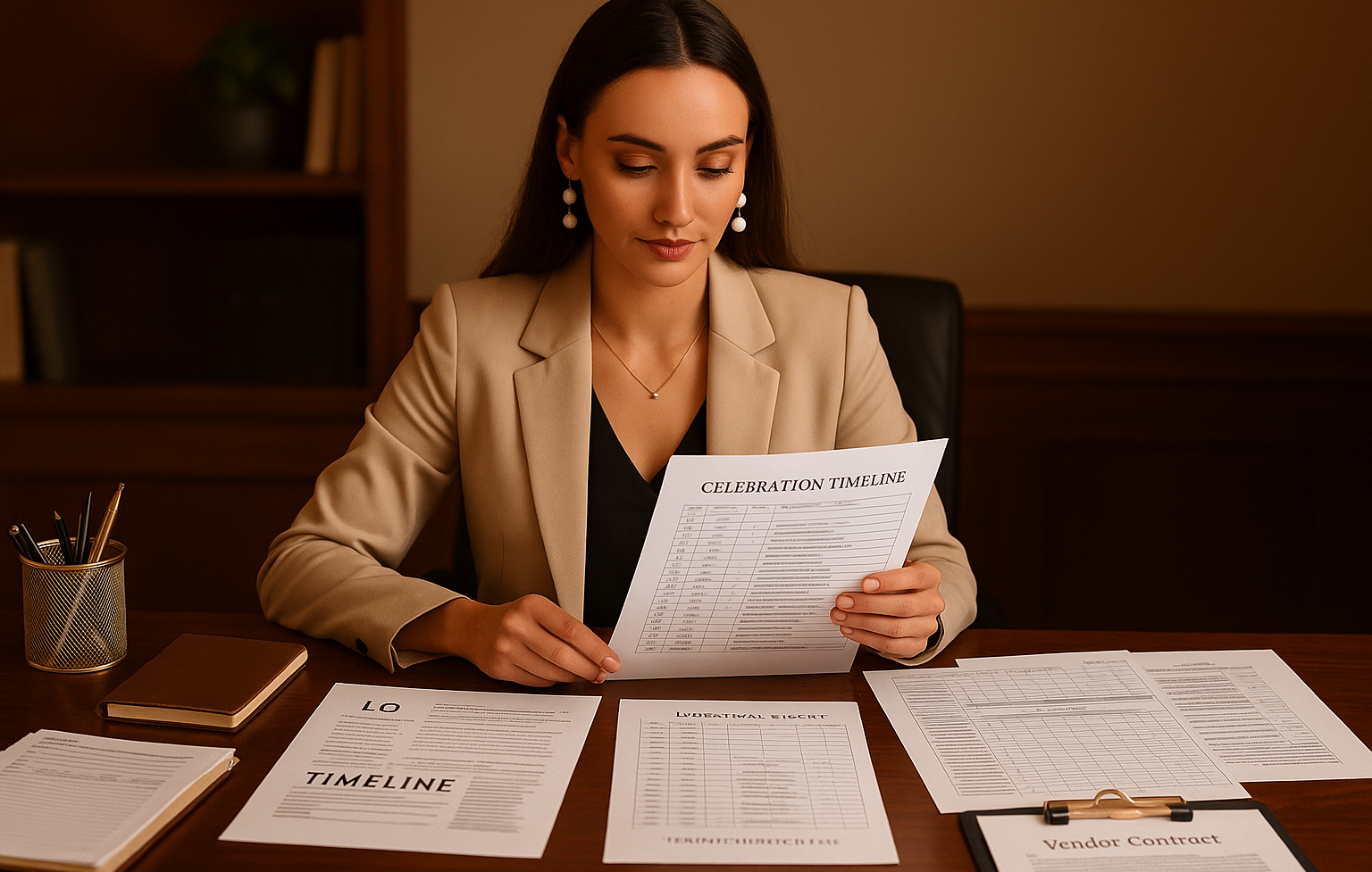 Event logistics management Victoria BC - Professional celebration coordinator organizing timeline and vendor contracts