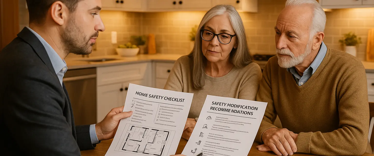 Expert home safety audit and modification planning consultation with seniors in Victoria BC kitchen