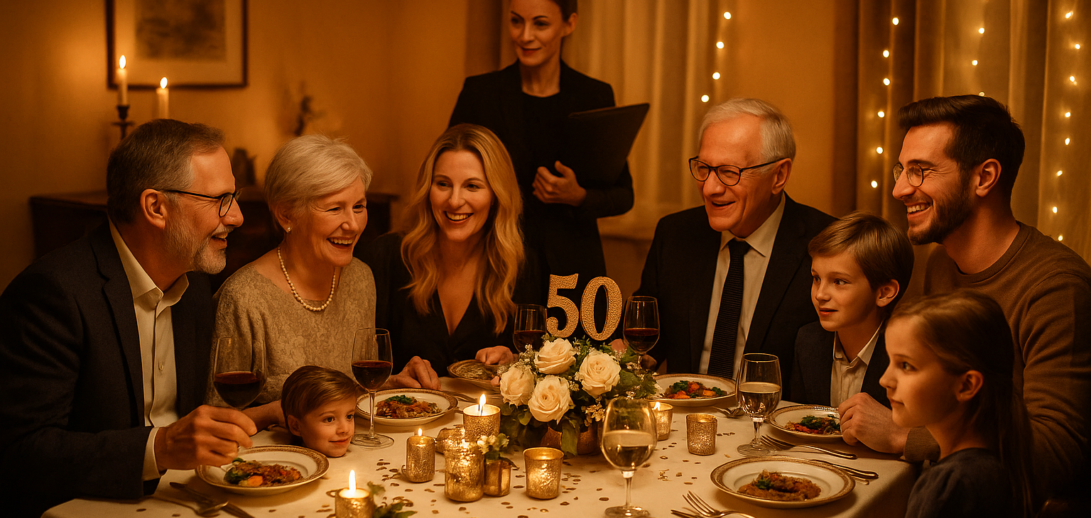 Family milestone celebration Victoria BC - Multi-generational family gathering with professional event coordination