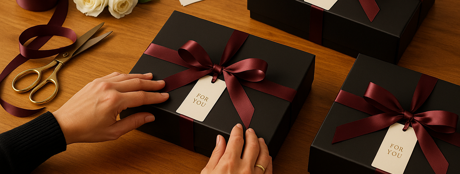 Professional gift wrapping and coordination service - Luxury gift presentation for seniors Victoria BC