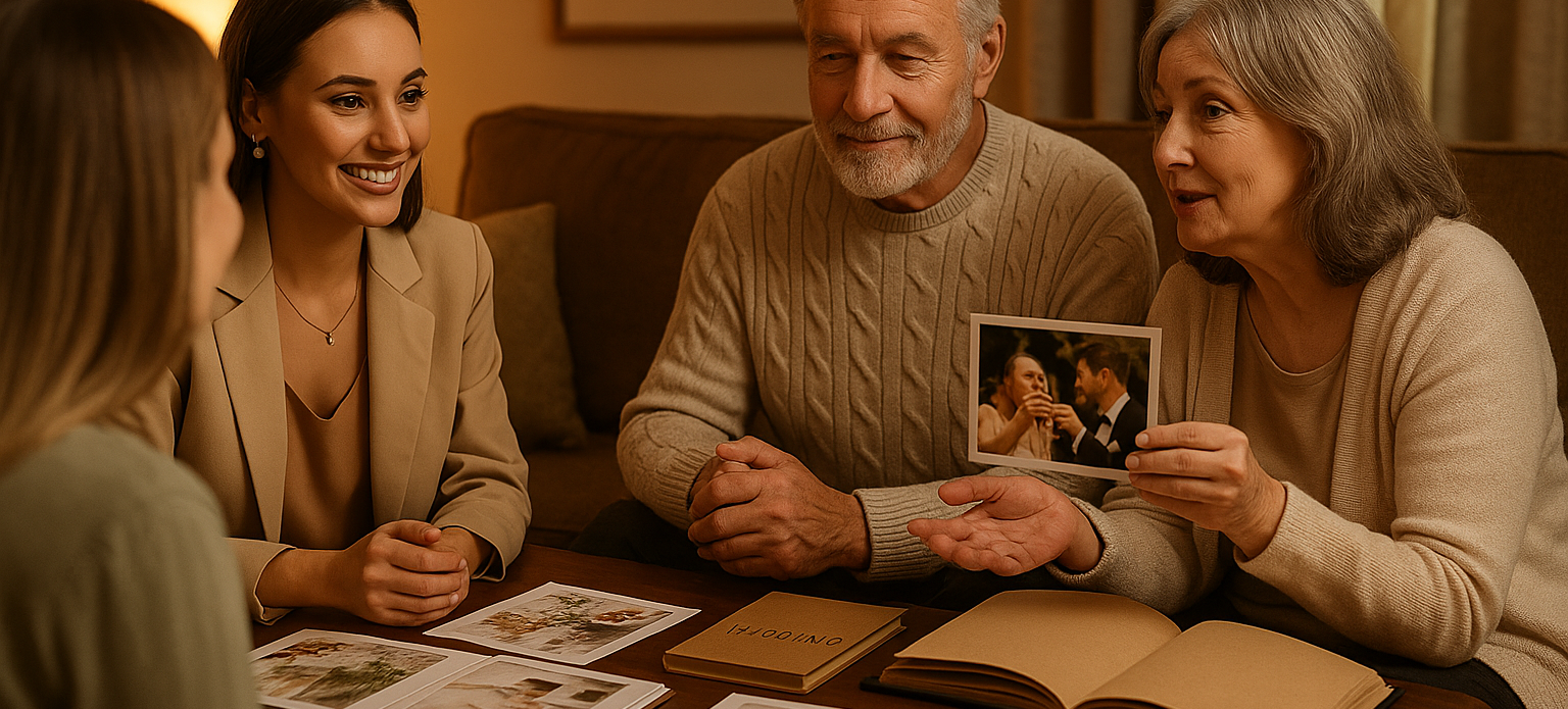 Personalized celebration support seniors Victoria BC - Executive coordinator planning meaningful family celebrations with memory sharing