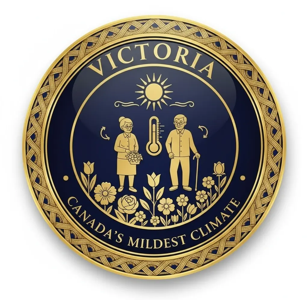 Victoria BC Canada's mildest climate icon for luxury senior home care services - year-round comfort for aging in place
