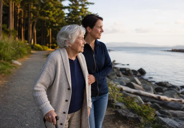 Cordova Bay senior home care near Lochside Regional Trail