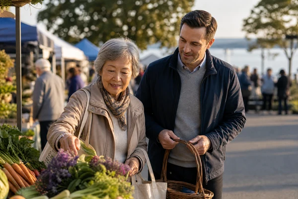 Moss Street Market senior outing in Fairfield Victoria BC