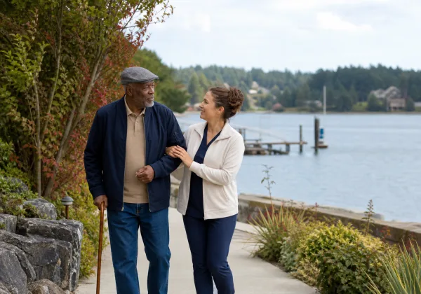 Ladysmith senior home care near waterfront scenery
