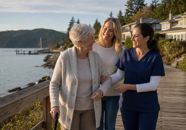 Maple Bay senior home care in an affluent waterfront community
