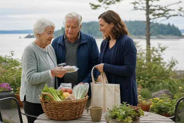 Local shops and errands for Mayne Island senior home care
