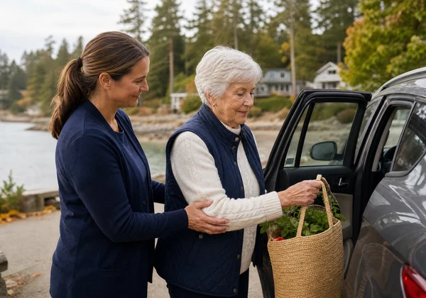 Mayne Island senior home care transportation and appointment planning